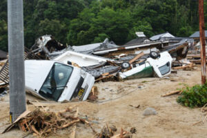 九州豪雨 現地で支援 九キ災・福岡、大分に拠点形成し継続