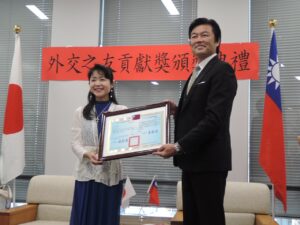 台湾との友好交流に寄与　森祐理さん 「外交の友貢献賞」受賞