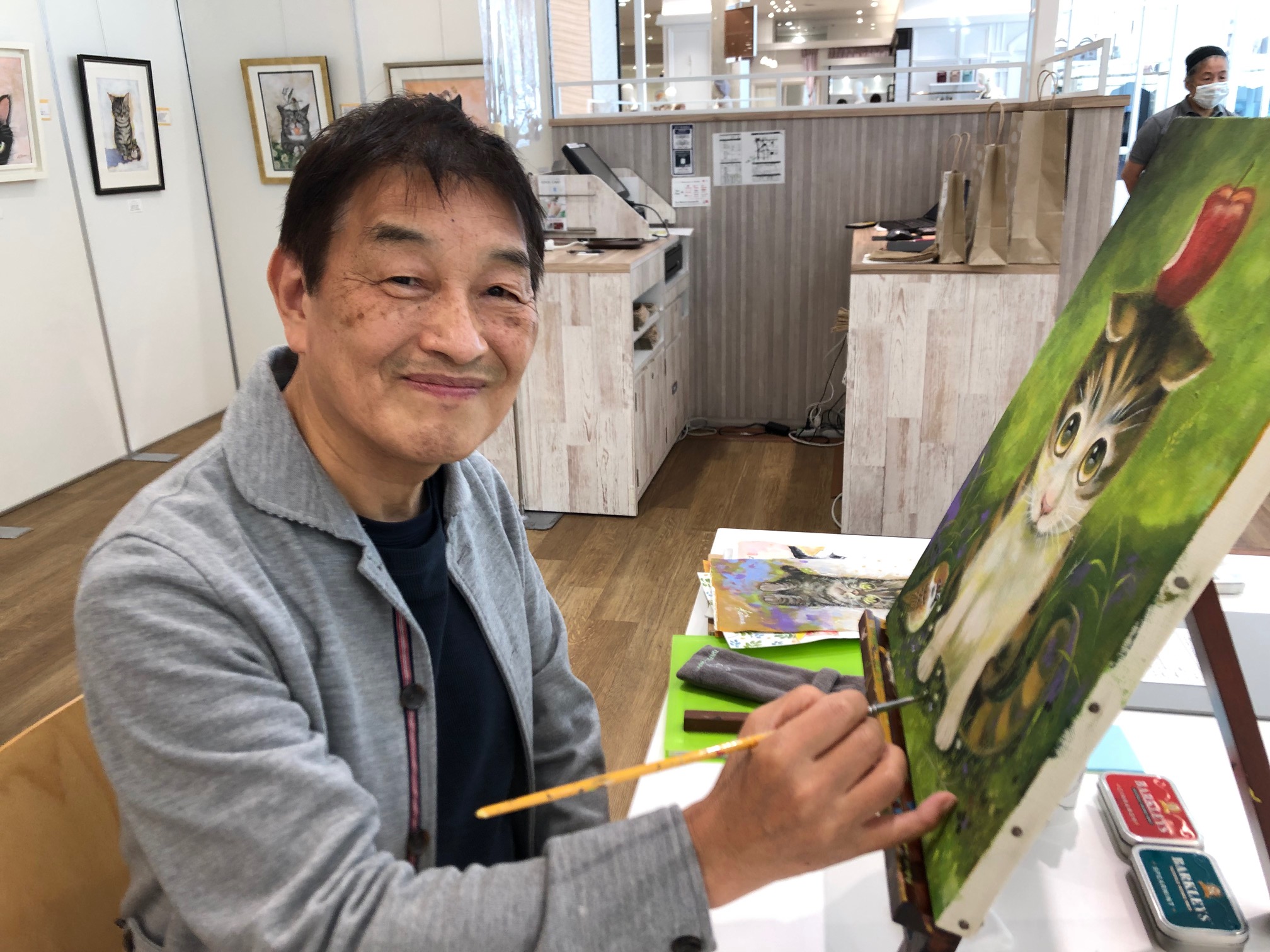 「あなたに会えてにゃんたる幸せ」 勝間としをさん「幸せ猫展」