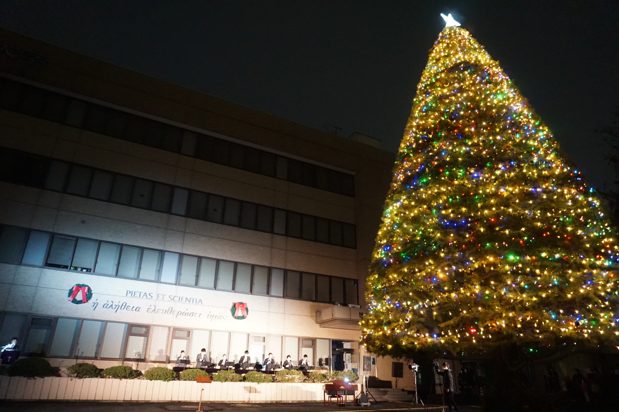 聖学院でクリスマスツリー点火祭　オンラインで配信　「なりゆき」でなく“神の言葉”を身に